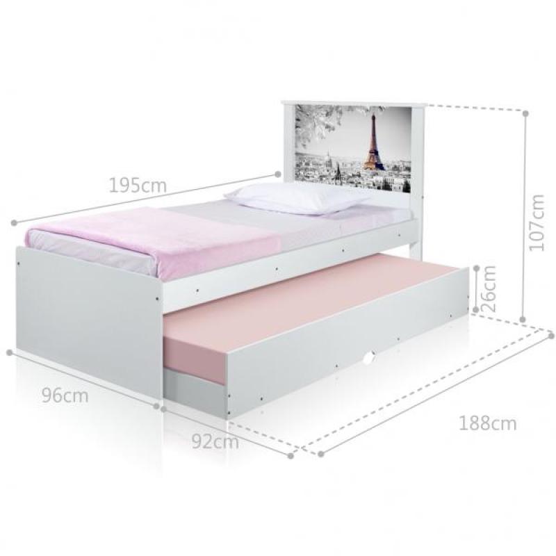 Cama Bibox Solteiro Cidade Paris com Colchões