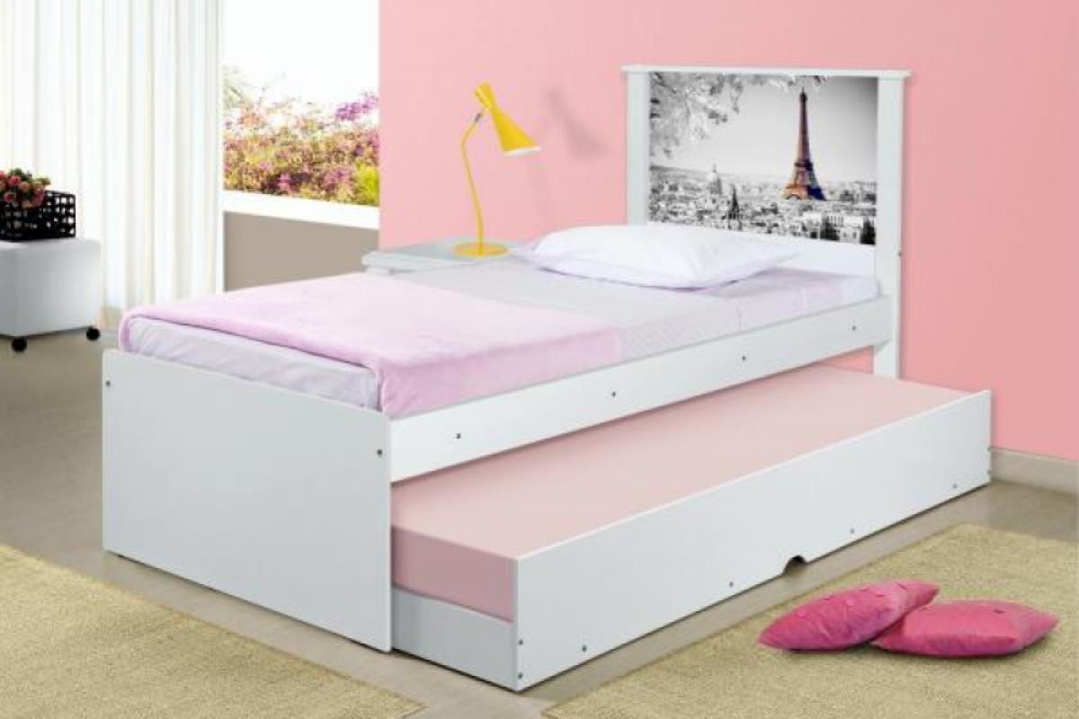 Cama Bibox Solteiro Cidade Paris com Colchões