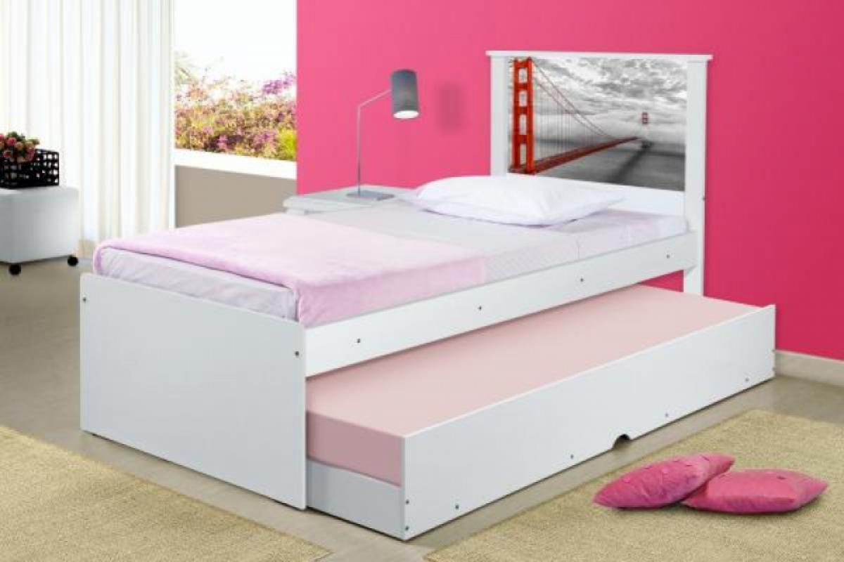Cama Bibox Solteiro Cidade San Francisco com Colchões