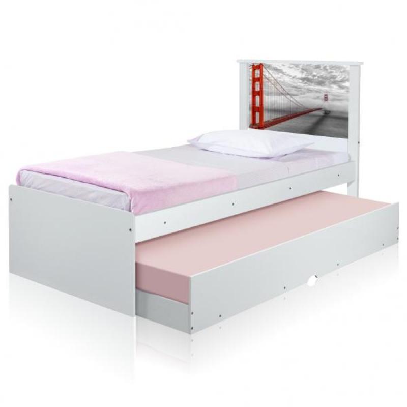 Cama Bibox Solteiro Cidade San Francisco com Colchões