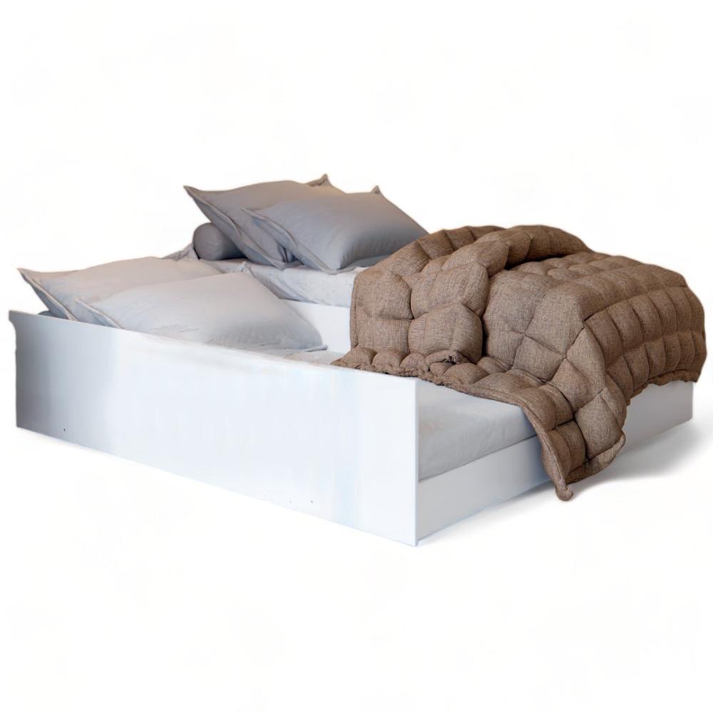 Cama Bibox Solteiro Matrix Branco Com 02 Colchões Tebarrot