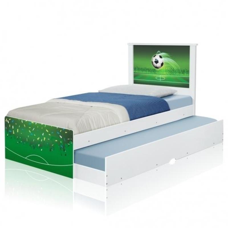 Cama Bicama Juvenil Adesivada Copa Futebol com Colchões