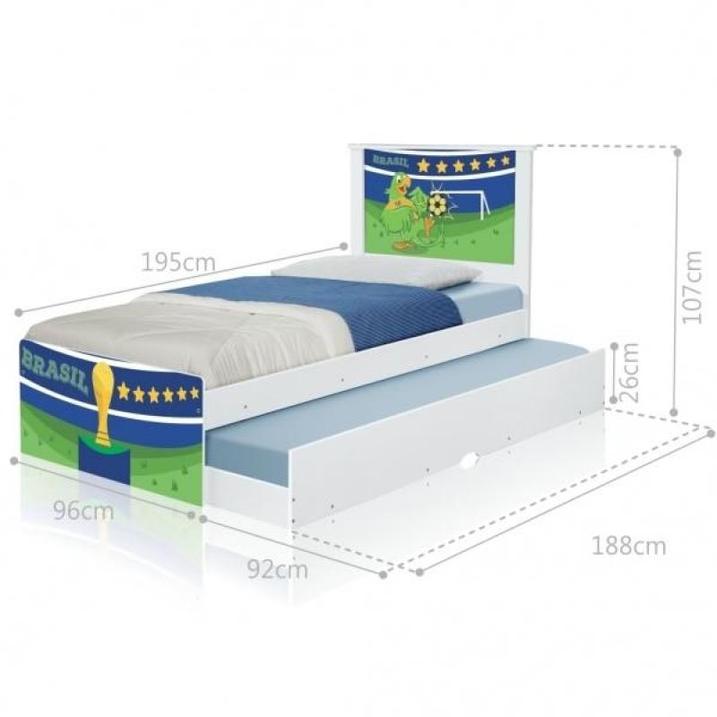 Cama Bicama Juvenil Adesivada Copa do Mundo Brasil
