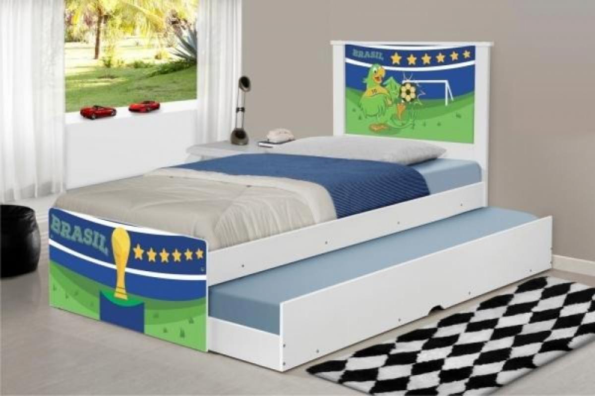 Cama Bicama Juvenil Adesivada Copa do Mundo Brasil