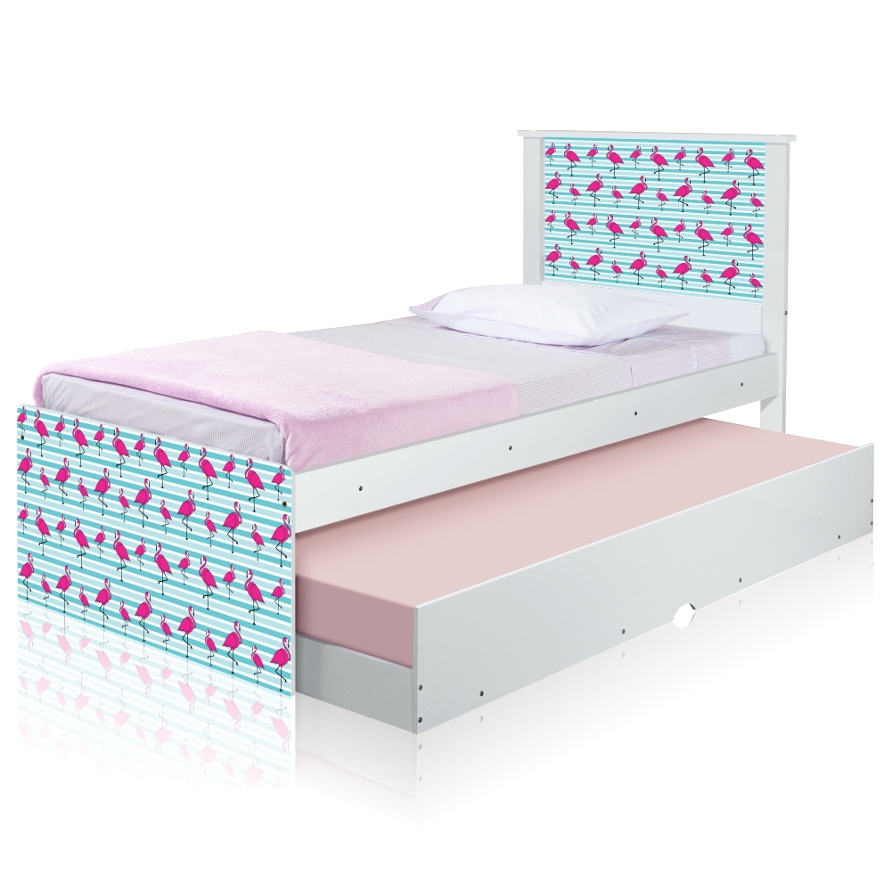 Cama Bicama Juvenil Flamingo com Colchões