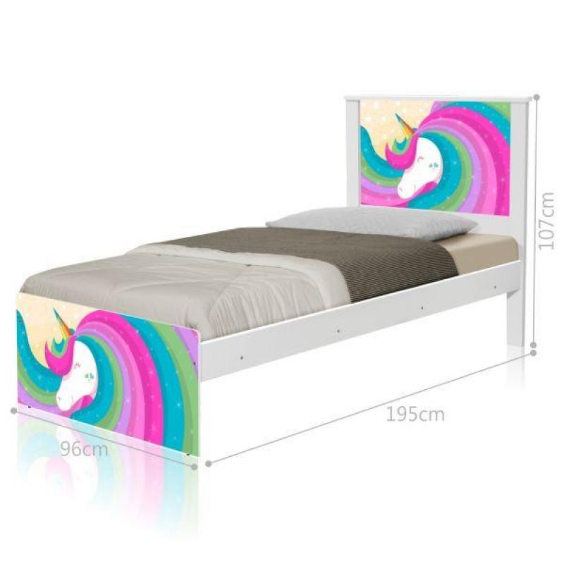 Cama Juvenil Barcelona Unicórnio Arco Íris