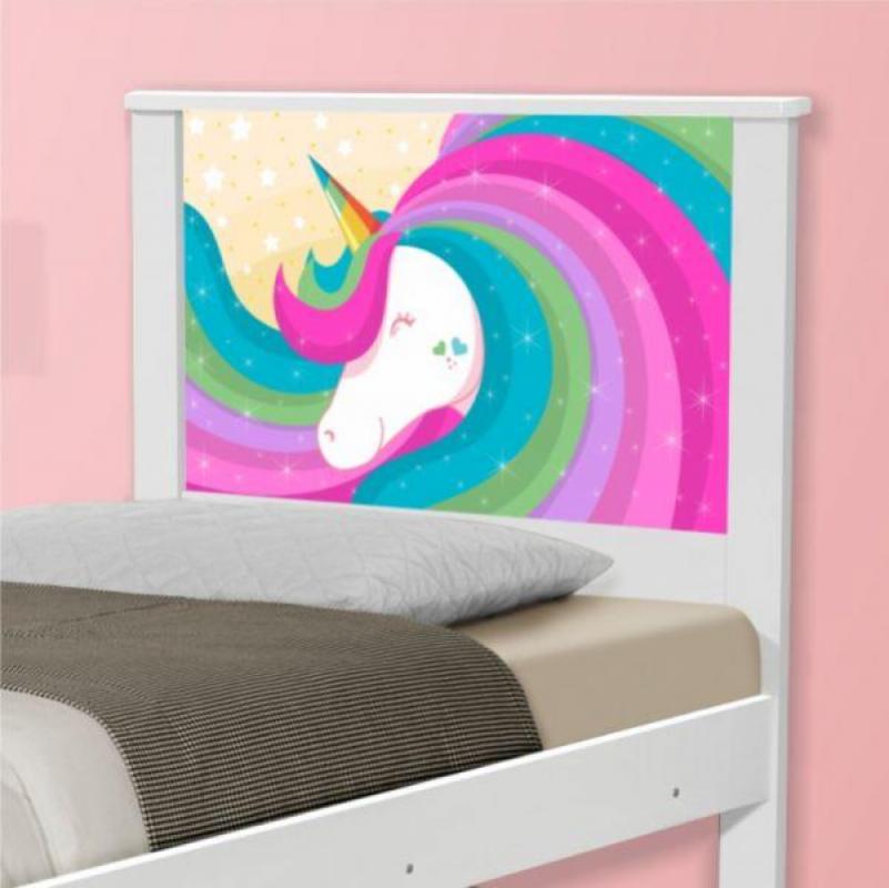Cama Juvenil Barcelona Unicórnio Arco Íris com Colchão