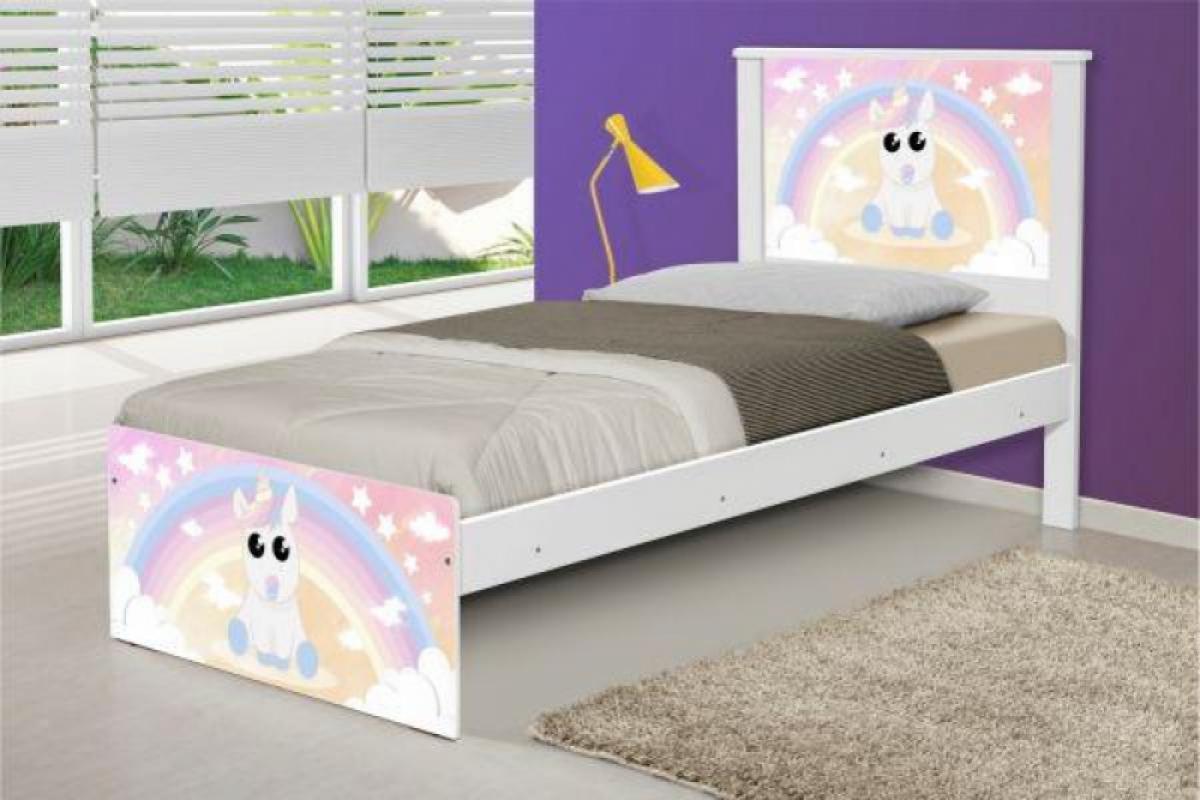 Cama Juvenil Barcelona Unicórnio Baby com Colchão