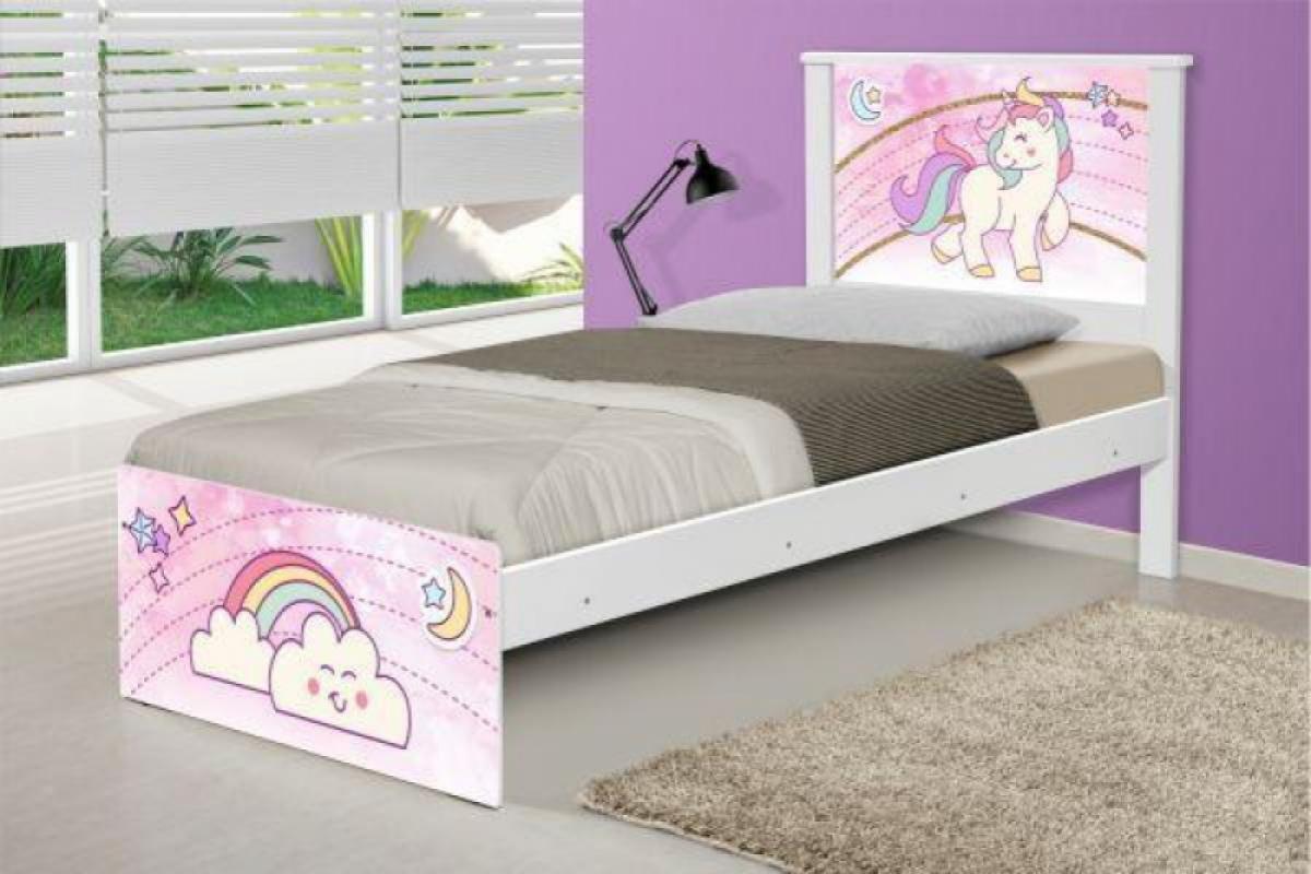 Cama Juvenil Barcelona Unicórnio com Colchão