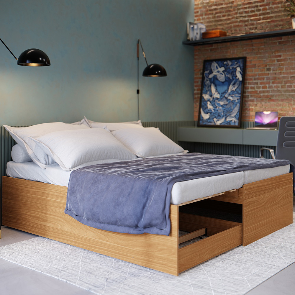 Cama Multifuncional Matrix 3 em 1 Nature Tebar