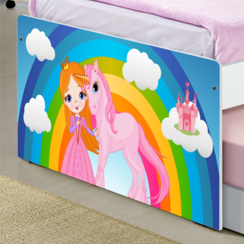 Cama Princesa e Unicórnio com Auxiliar e Colchões