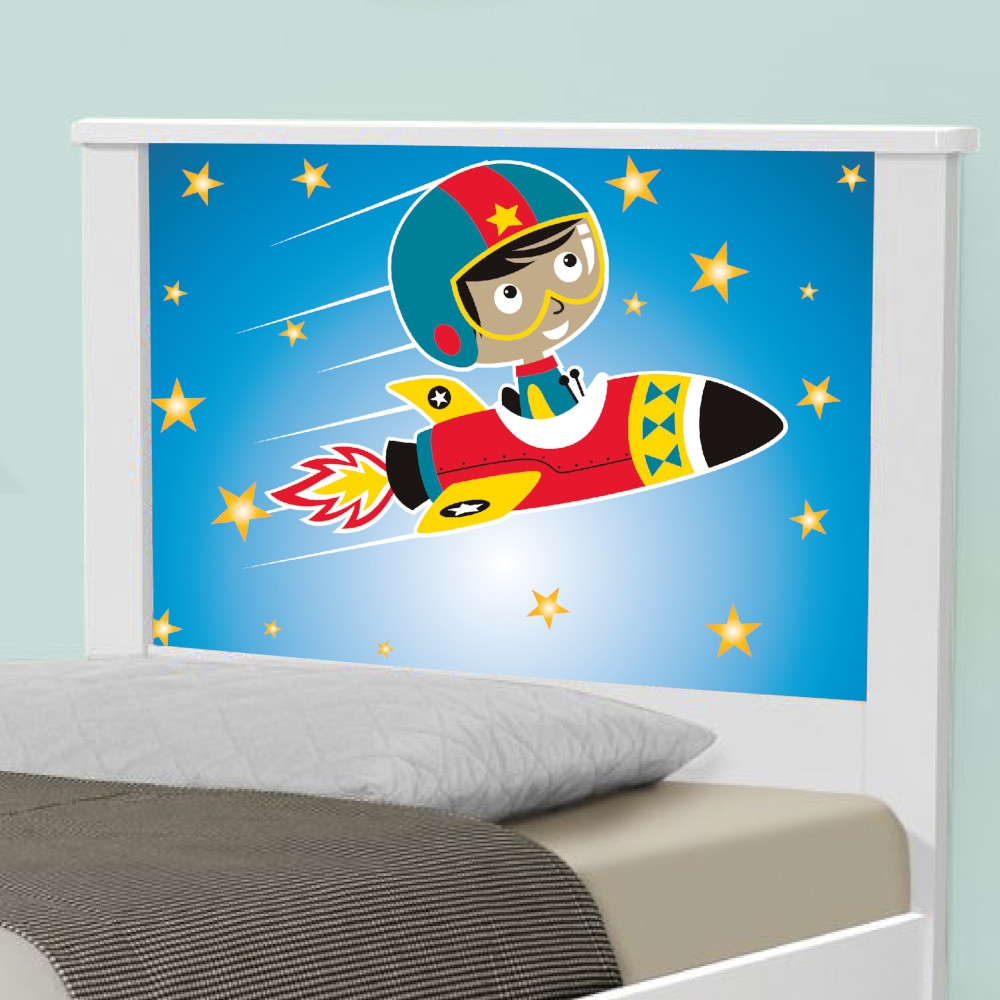 Cama Solteiro Adesivada Astronauta com Colchão