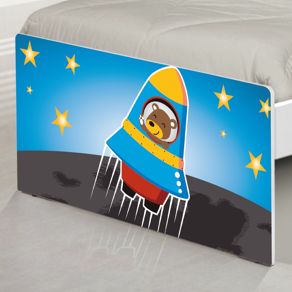 Cama Solteiro Adesivada Astronauta com Colchão