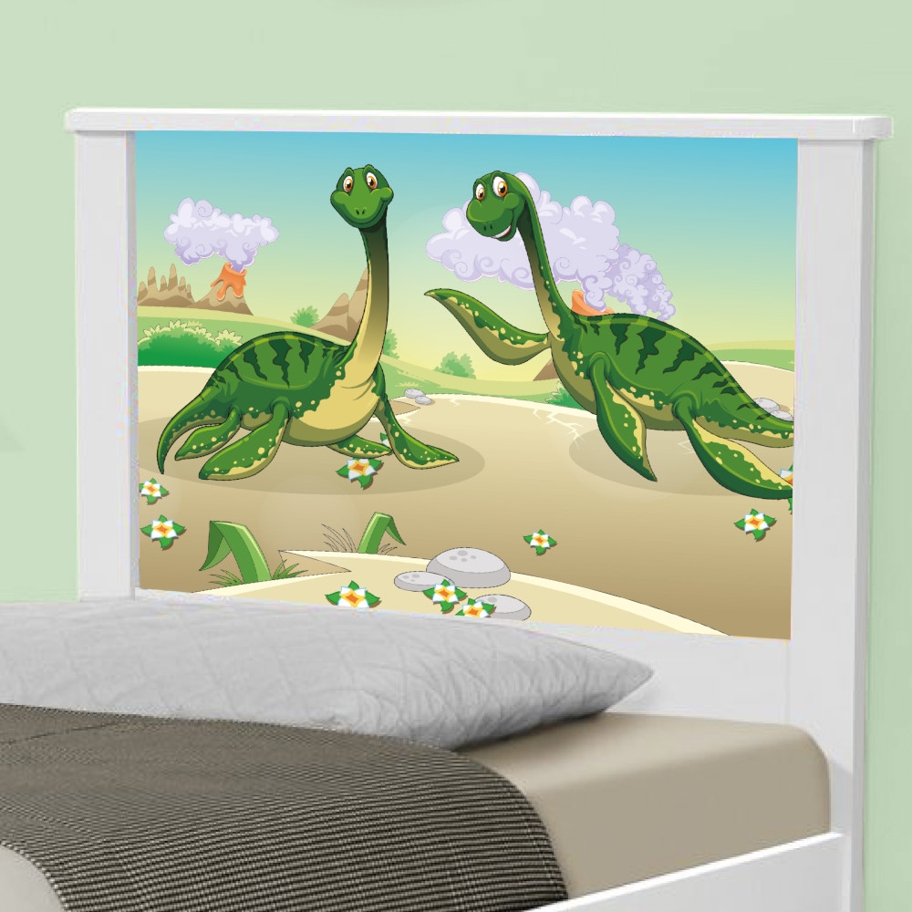 Cama Solteiro Adesivada Casal Dinossauros com Colchão