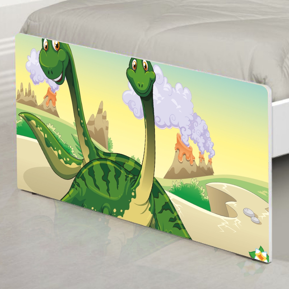 Cama Solteiro Adesivada Casal Dinossauros com Colchão