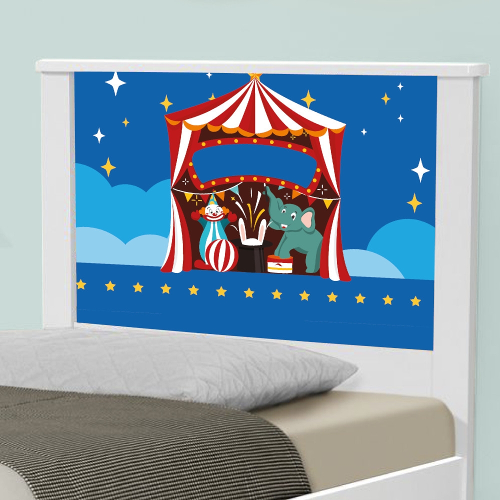 Cama Solteiro Adesivada Circo com Colchão