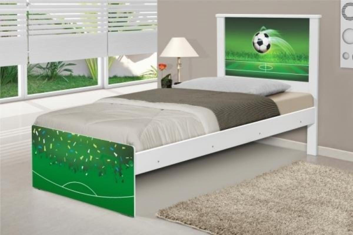 Cama Solteiro Adesivada Copa Futebol com Colchão