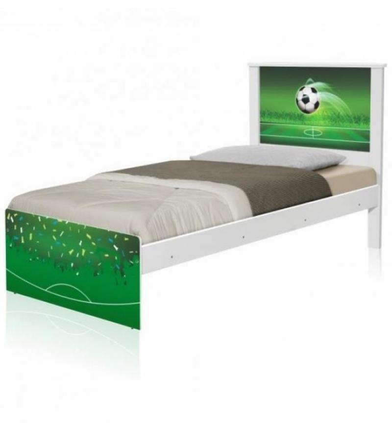 Cama Solteiro Adesivada Copa Futebol com Colchão