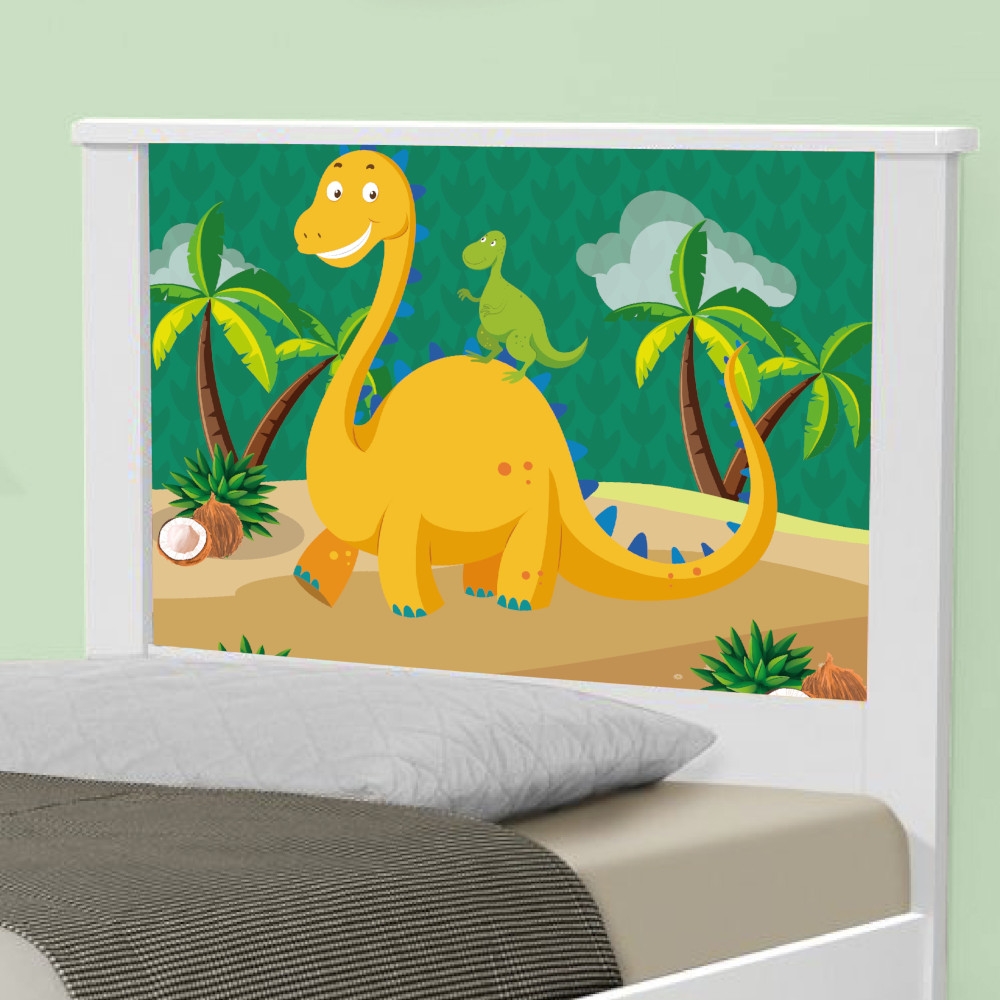 Cama Solteiro Adesivada Dinossauro com Colchão
