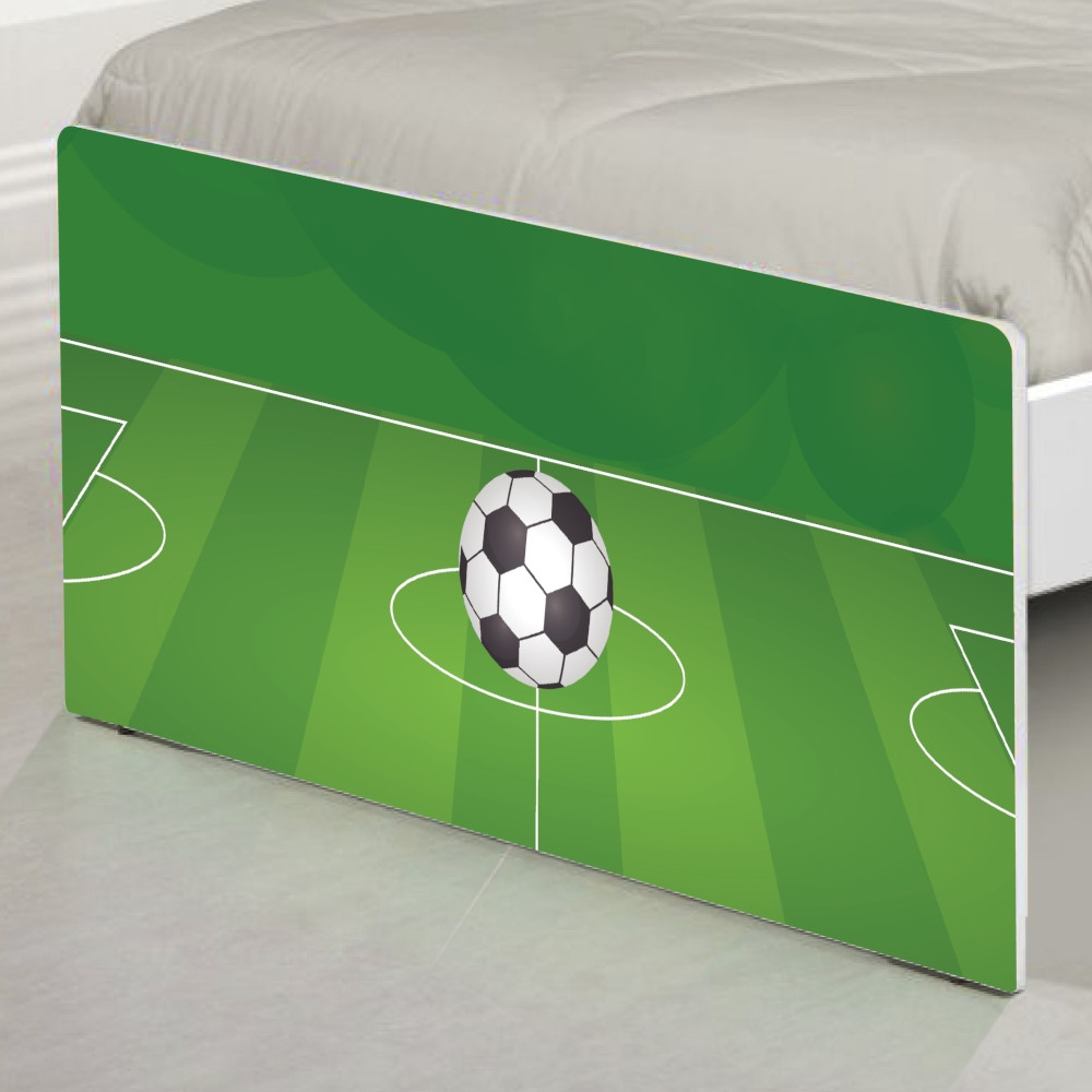 Cama Solteiro Adesivada Futebol Gramado com Colchão