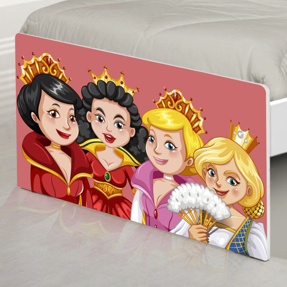 Cama Solteiro Adesivada Princesas Medievais com Colchão