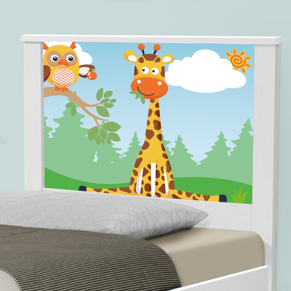 Cama Solteiro Adesivada Safari Girafa com Colchão