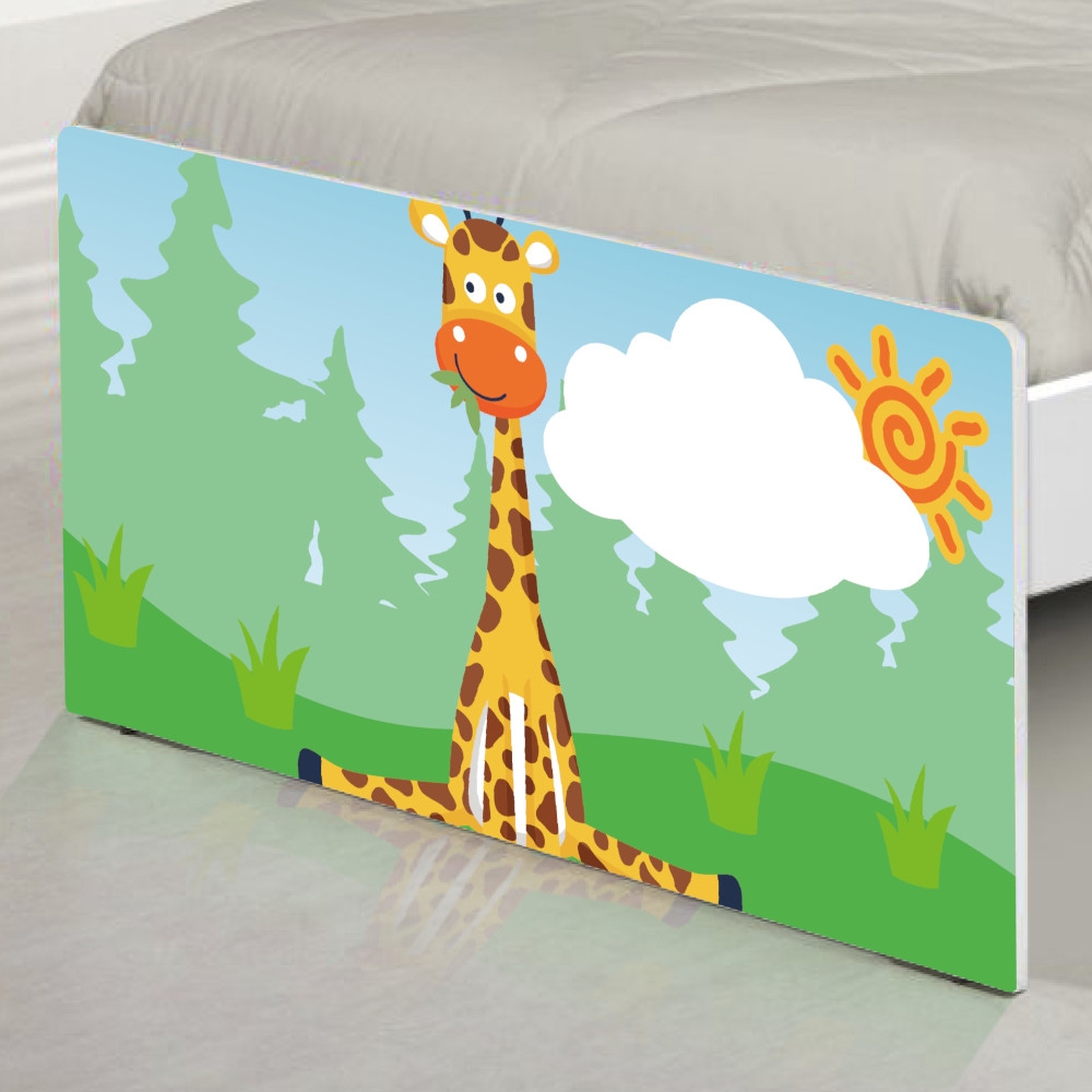 Cama Solteiro Adesivada Safari Girafa com Colchão