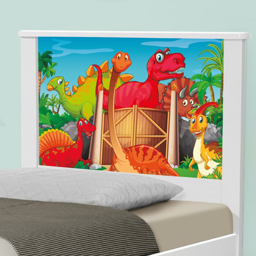 Cama Solteiro Adesivada Terra dos Dinossauros com Colchão