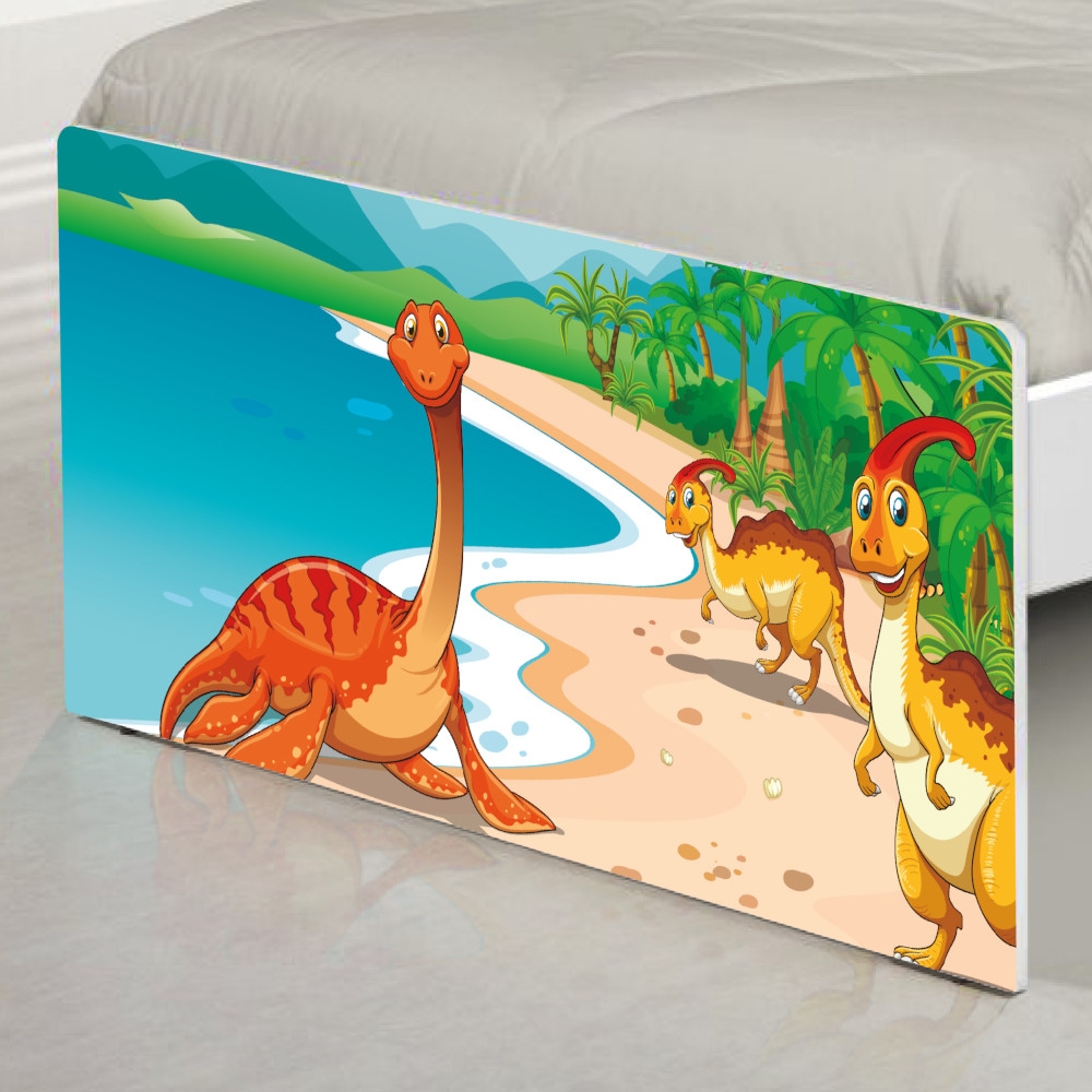 Cama Solteiro Adesivada Terra dos Dinossauros com Colchão