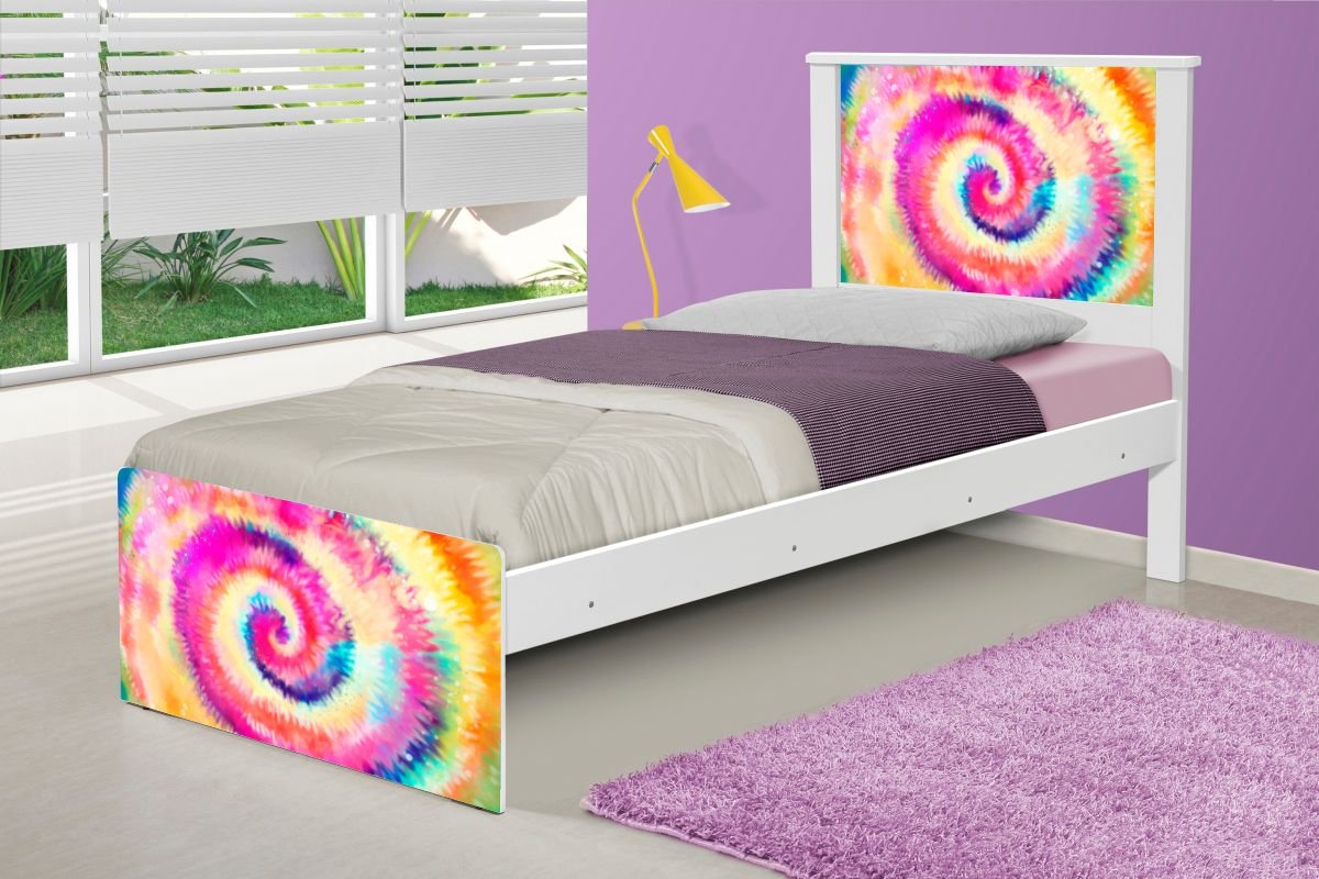 Cama Solteiro Adesivada Tie Dye com Colchão