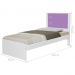 Cama Solteiro Alicante Branca e Lilas