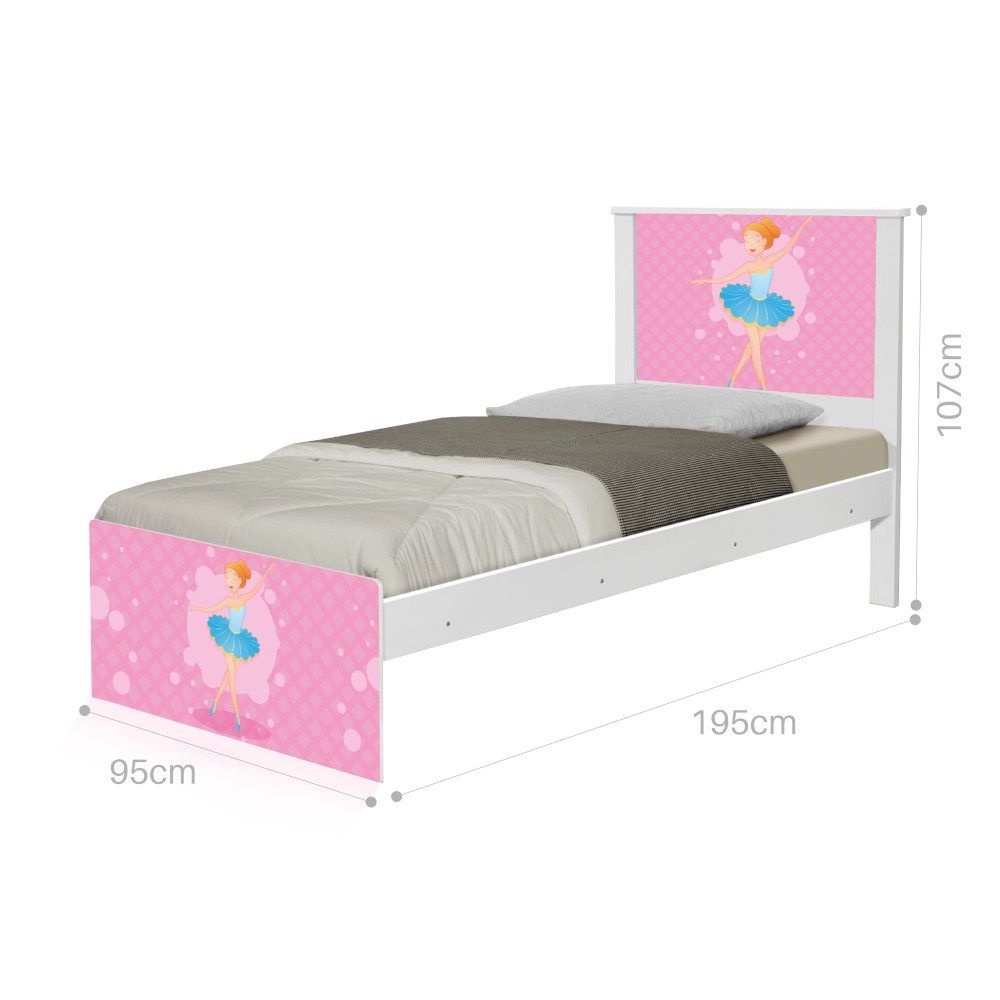 Cama Solteiro Bailarina Clássica com Colchão