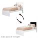 Cama Solteiro Barcelona Branco Branco Preto Tebar