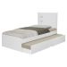 Cama Solteiro Barcelona Branco E Preto Com Cama Auxiliar - Tebarrot