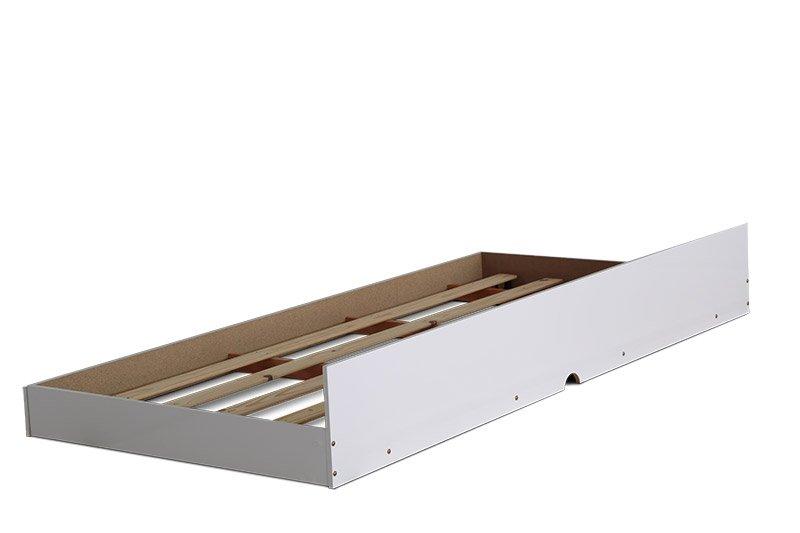 Cama Solteiro Barcelona Branco E Preto Com Cama Auxiliar - Tebarrot
