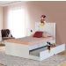 Cama Solteiro Barcelona Branco E Preto Com Cama Auxiliar - Tebarrot