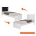 Cama Solteiro Barcelona Flex Branca e Preta