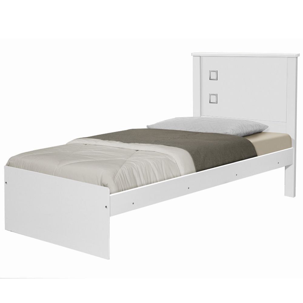 Cama Solteiro Barcelona Flex Branco/ Preto - Tebarrot