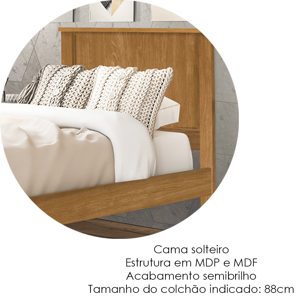 Cama Solteiro Barcelona Nature Tebar