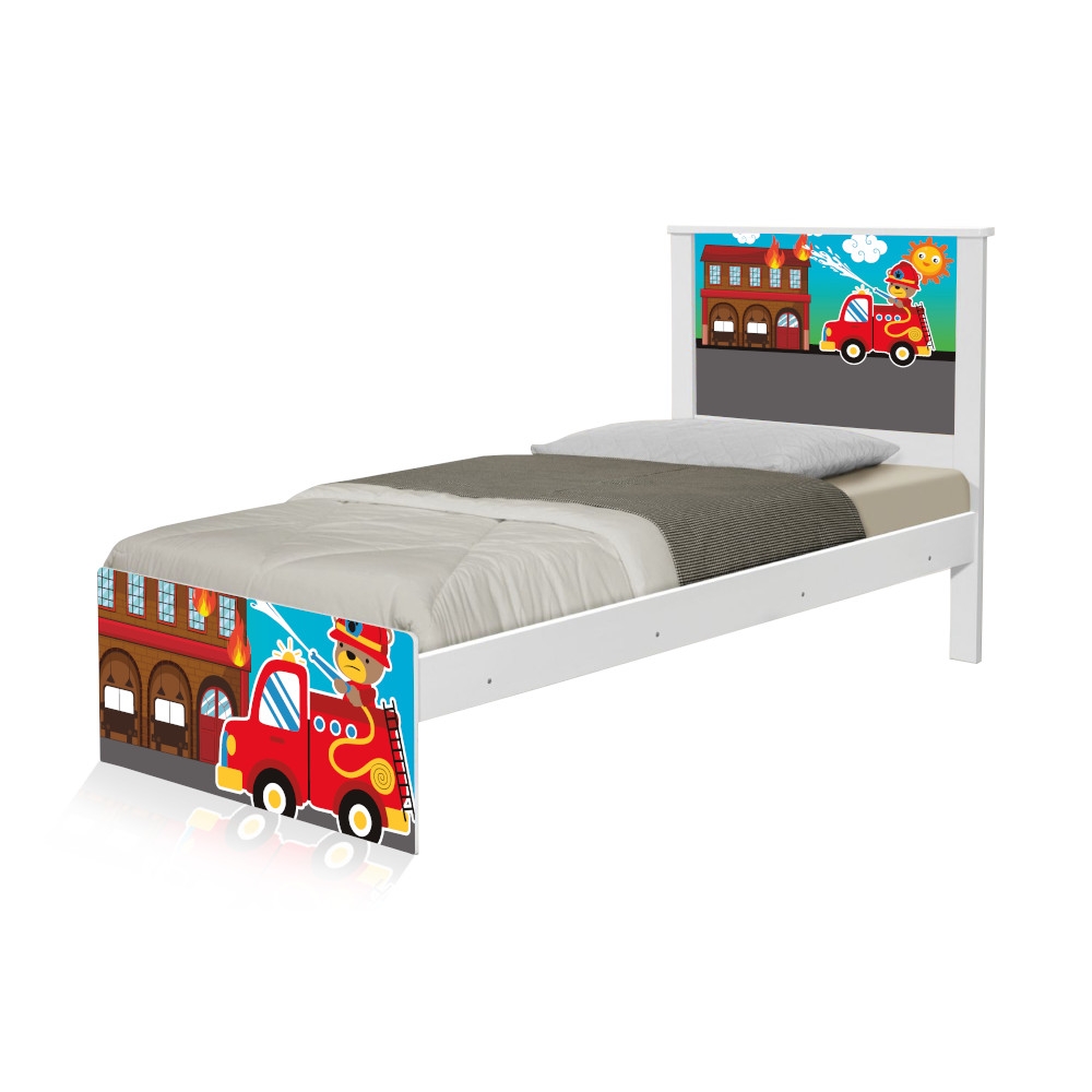 Cama Solteiro Bombeiro com Colchão