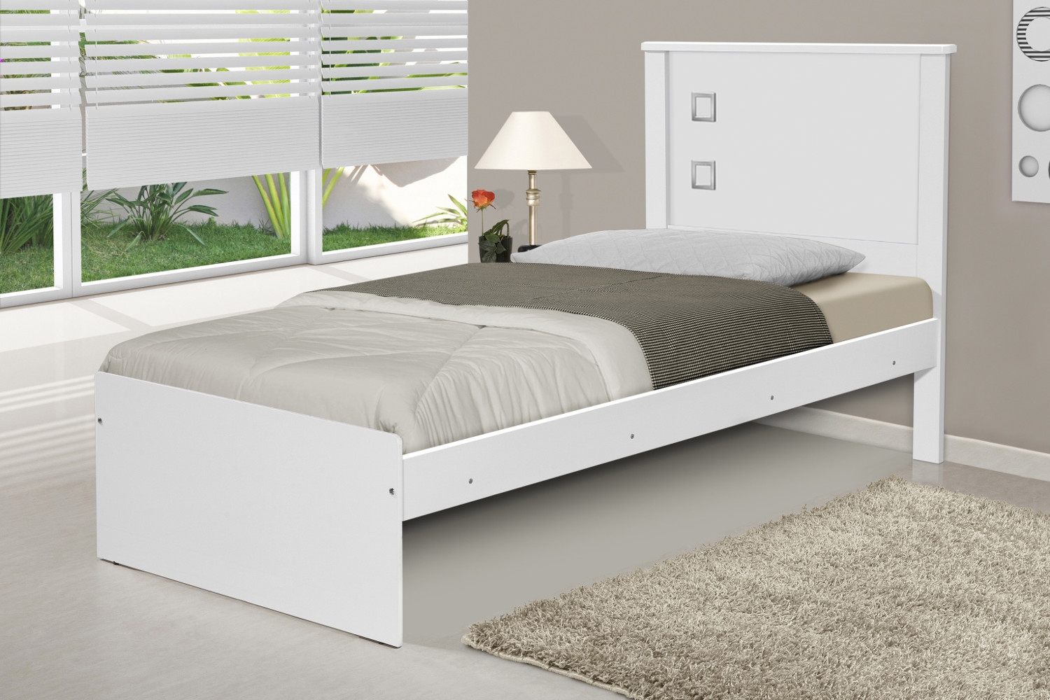 Cama Solteiro Branca