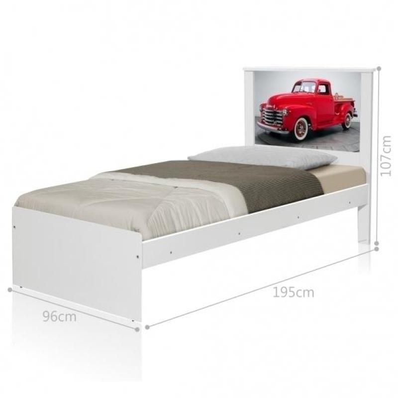 Cama Solteiro Carro Classic Red com Colchão