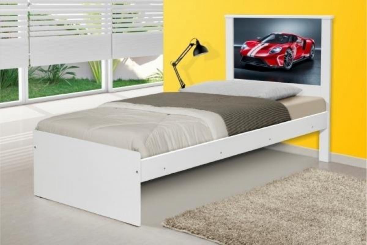 Cama Solteiro Carro Sport Vermelho com Colchão
