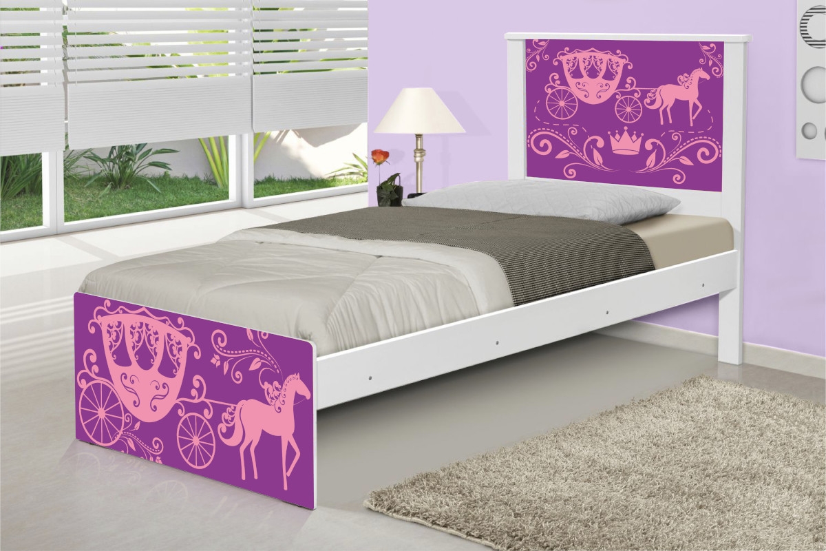 Cama Solteiro Carruagem Princesa com Colchão