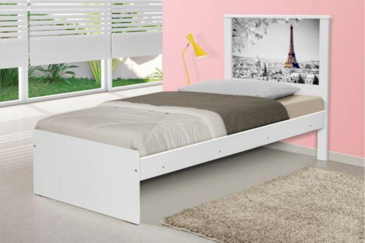 Cama Solteiro Cidade Paris com Colchão