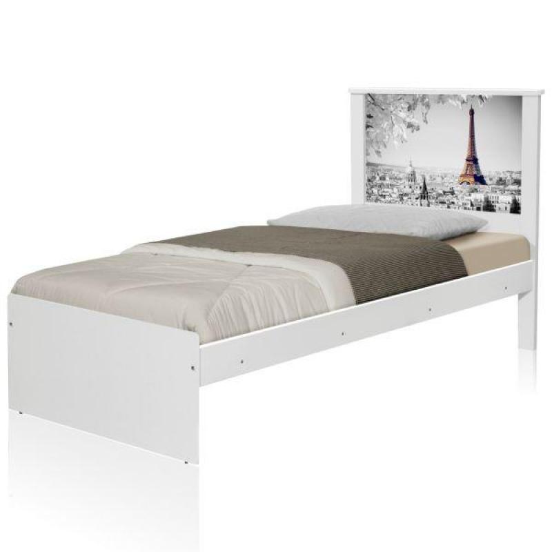 Cama Solteiro Cidade Paris com Colchão