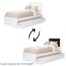 Cama Solteiro Com Auxiliar Barcelona Branco Branco Preto Tebar