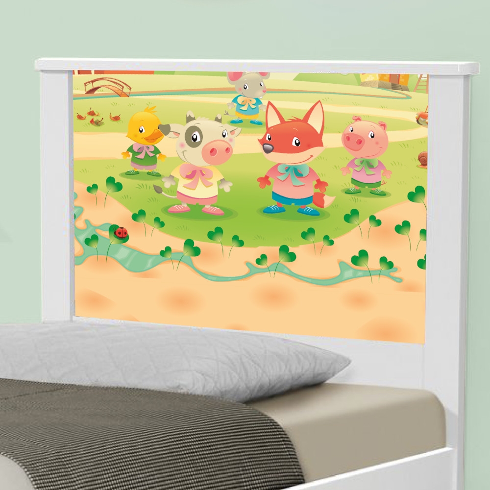 Cama Solteiro Fazendinha Animais com Colchão
