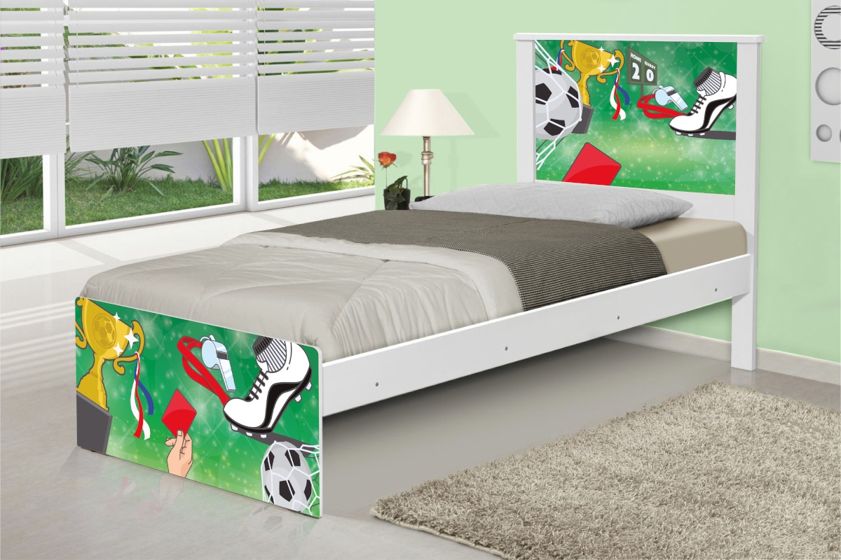 Cama Solteiro Futebol Placar com Colchão