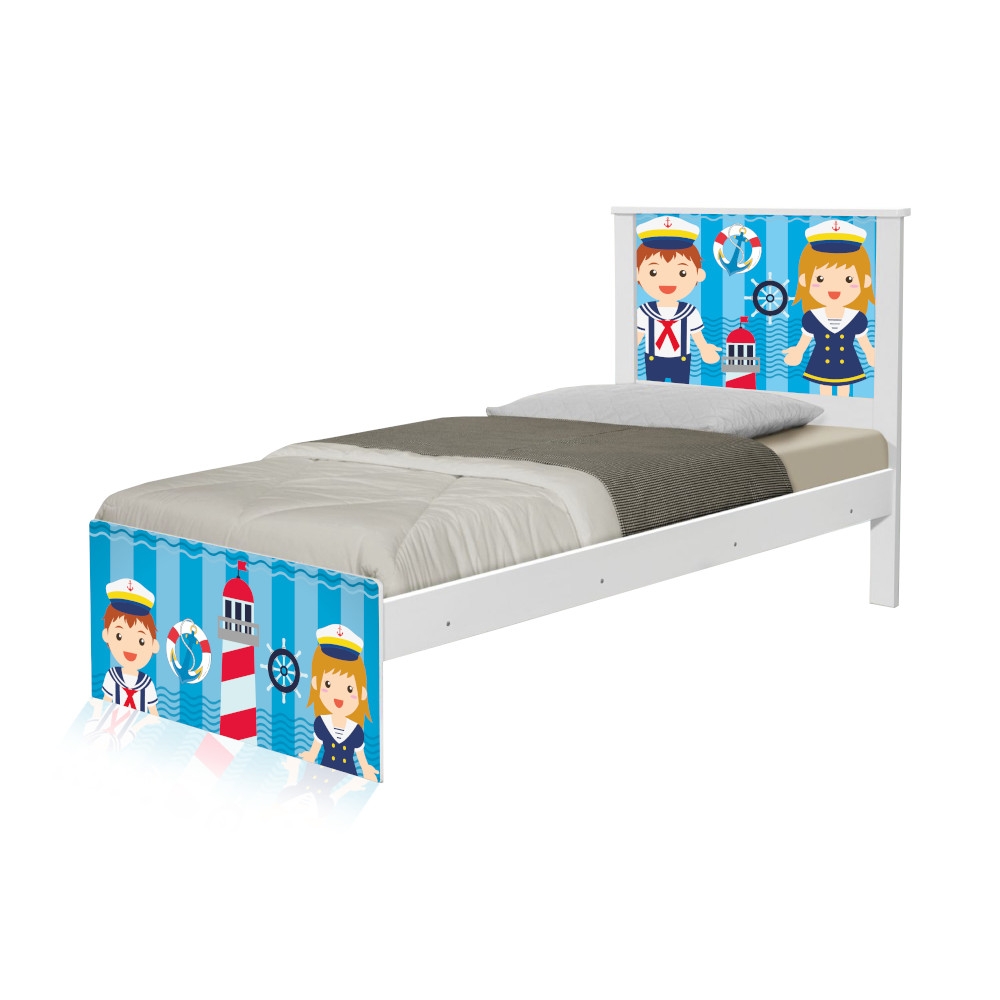 Cama Solteiro Marinheiros com Colchão